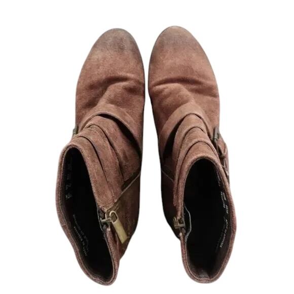 Clarks Shoes Womens 7 Bootie Fashion Buckle Strap Zip Leather Brown Elvina Haze - Picture 10 of 15